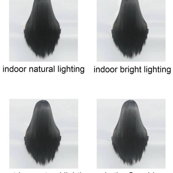 26 Inch Middle Part Long Straight Black Synthetic Wigs For Women - Picture 4 of 4
